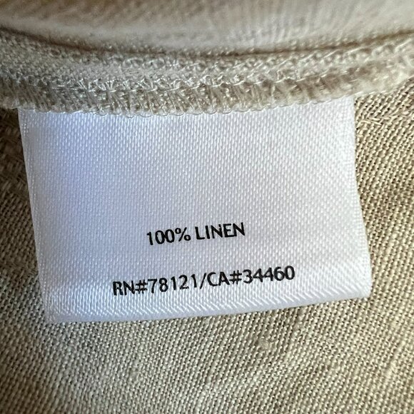 Eileen Fisher Linen Button Front Long Jacket In Tan Size SP - Picture 14 of 14